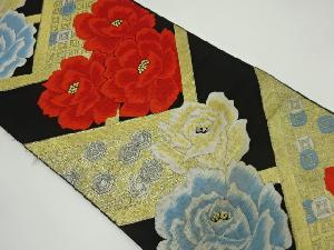 アンティーク　薔薇に古典柄織り出し袋帯（材料）